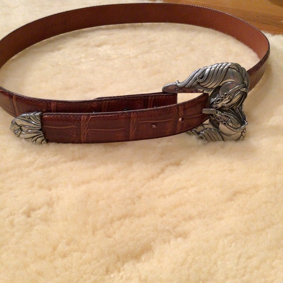 Vintage Hartnell alligator pattern brown leather belt - Picture 2 of 13